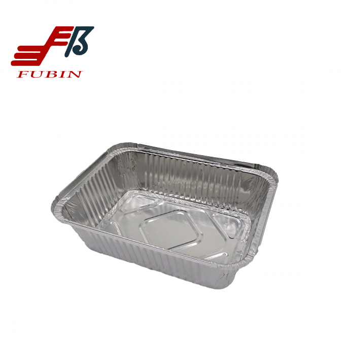 OEM Rectangular Foil Trays Disposable Aluminum Container For Restaurant 1