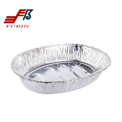 Heavy Duty Oval Aluminum Foil Trays Turkey Roasting Container For Kitchen