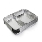 2-compartment lunch box Wholesale Eco- friendly takeaway packaging containers aluminium foil tray food packaging