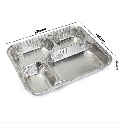 Convenient divided lunch box of aluminum foil tray take-out aluminium food