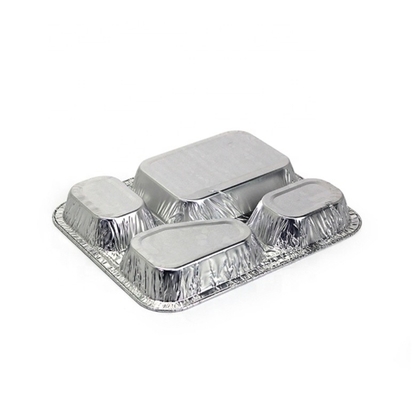 Convenient divided lunch box of aluminum foil tray take-out aluminium food