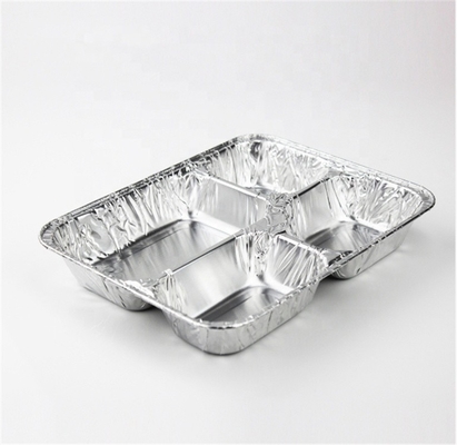 Convenient divided lunch box of aluminum foil tray take-out aluminium food