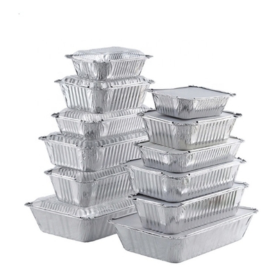 Convenient divided lunch box of aluminum foil tray take-out aluminium food