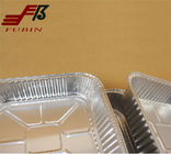 OEM Logo Square Foil Trays Smooth Silver Foil Food Container