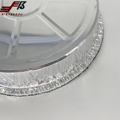 Wrinklewall Round Aluminium Foil Container Silver 9 Inch Pizza Tray