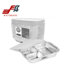 3 Compartment Foil Tray Lid Paper Material Grease resistance