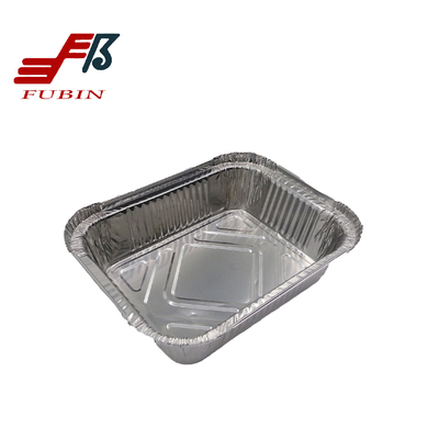 Hygienic Recycable Rectangular Foil Trays For Take Home