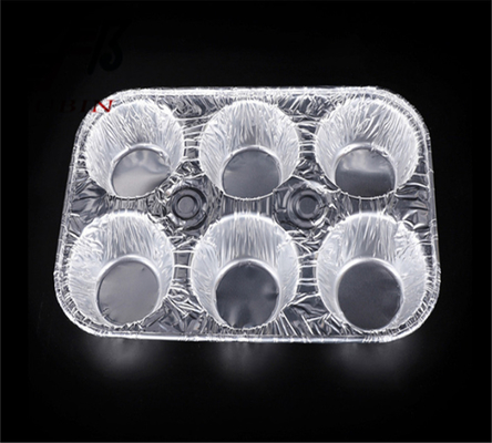 6 Compartment Disposable Cake Baking Pans SGS certification