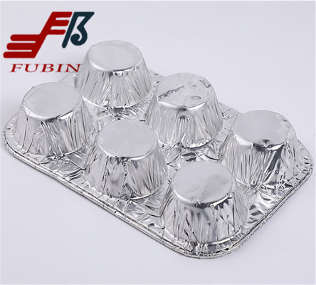 6 Cavity Tin Foil Muffin Tins