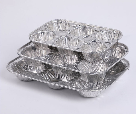 480ml Aluminium Foil 6 Cup Disposable Aluminum Mini Muffin Pans