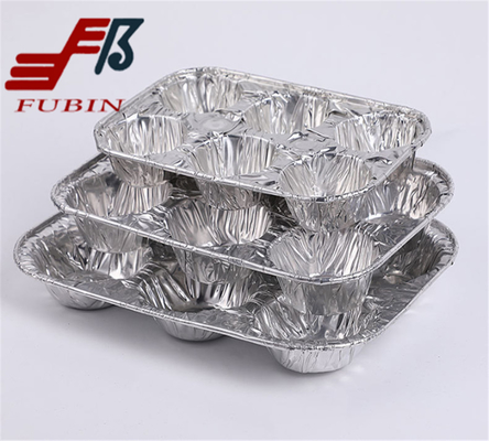 480ml Aluminium Foil 6 Cup Disposable Aluminum Mini Muffin Pans
