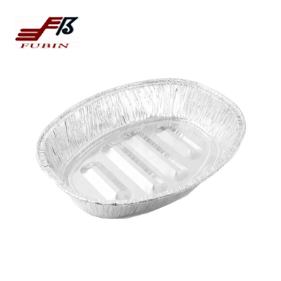 Heavy Duty Oval Aluminum Foil Trays Turkey Roasting Container For Kitchen