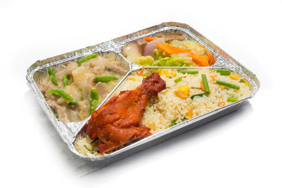 720ml 3 Compartment Aluminum Foil Lunch Box For Food Container