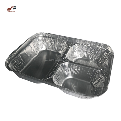 720ml 3 Compartment Aluminum Foil Lunch Box For Food Container