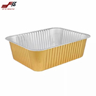 Thick Golden 99% Aluminum Foil Container With Sealing Lid