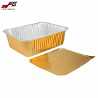 Thick Golden 99% Aluminum Foil Container With Sealing Lid