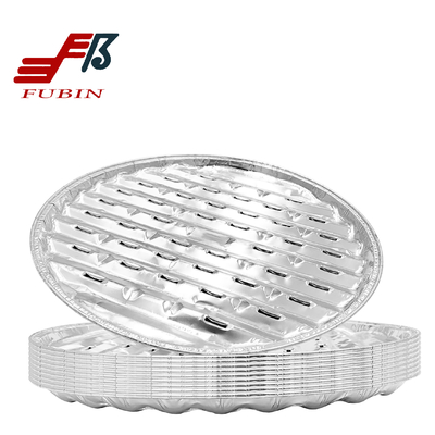 Eco Friendly Household 40mic Aluminum Foil Roast Pan With Holes Round