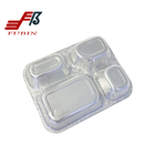 Disposable 650ml 4 Compartment Aluminum Foil Container Lunch Box