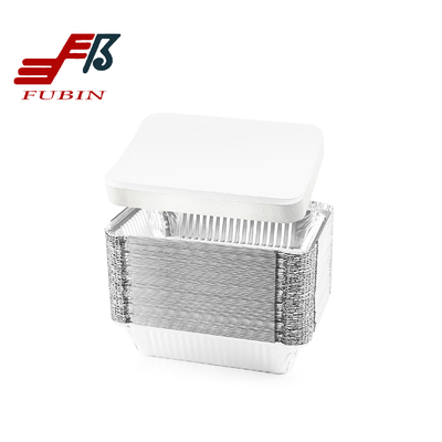 FDA Aluminium Foil Container Carryout Lunch Box Tray With Cardboard Lid