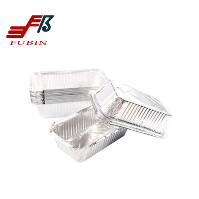 FDA Aluminium Foil Container Carryout Lunch Box Tray With Cardboard Lid