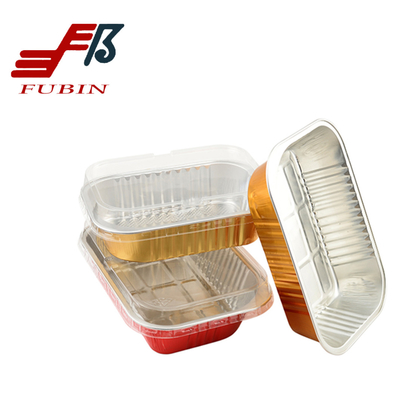 500ml 40 Micron Aluminium Foil Food Containers Meal Tray With Lid Box