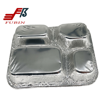 650ml 850ml 4 Compartment Aluminum Foil Container For Food Packing