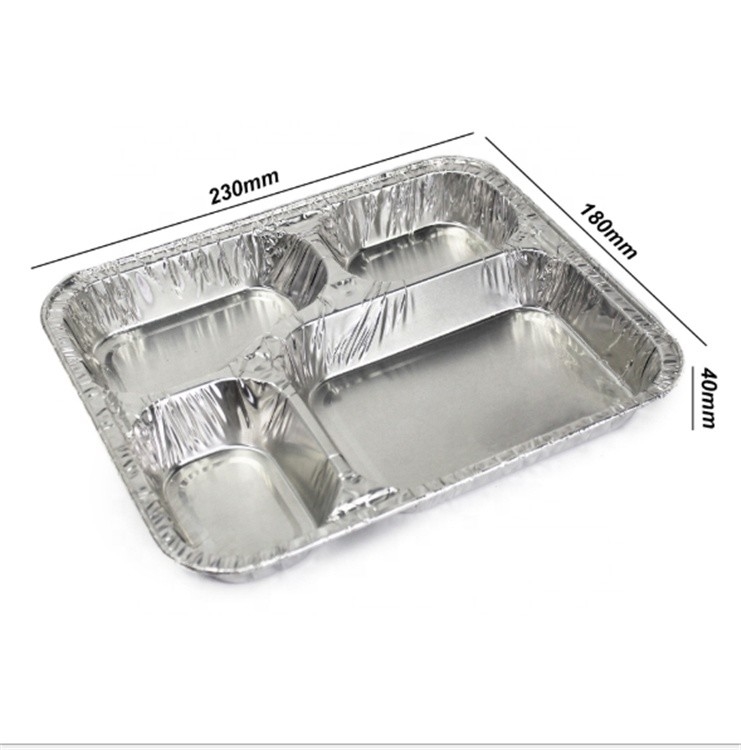 Convenient divided lunch box of aluminum foil tray take-out aluminium food