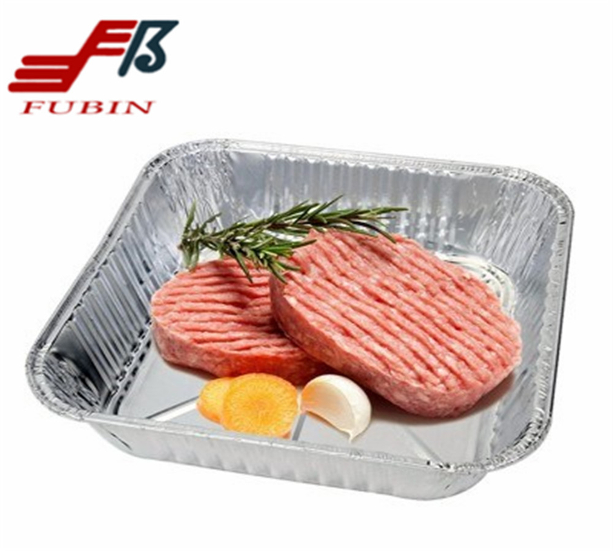 Food Grade 8011 aluminium Square Foil Trays 1.4l For Canteen