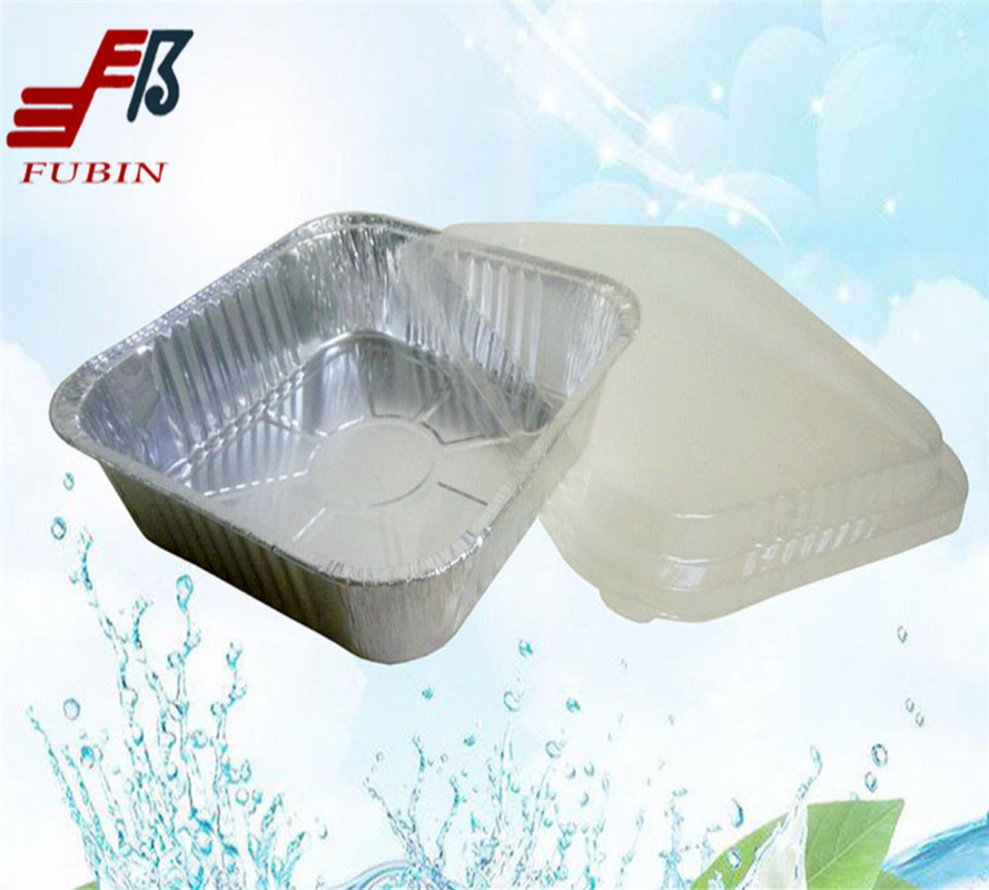 Environment Friendly FDA Square Foil Trays With Plastic Lids