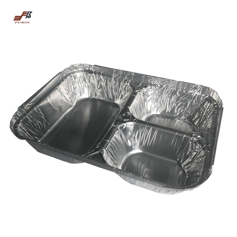 Kitchen 3 Compartment Aluminum Trays 750ml Easy Taking