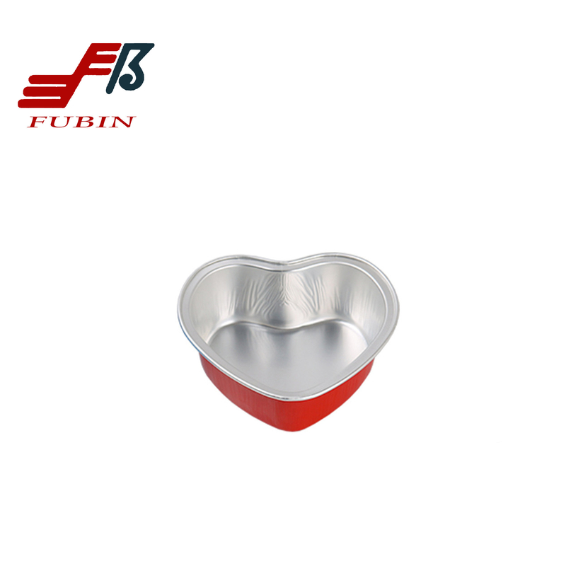 Aluminum 8011 Red Foil Pans 88mm*78mm For Cake Cooking