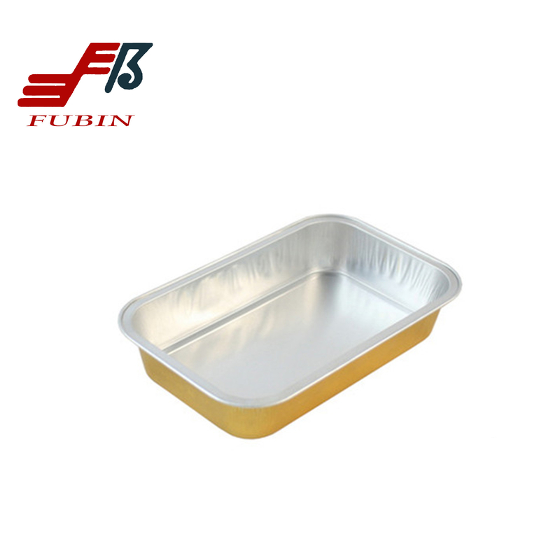 Disposable Gold Colored Aluminum Foil Pans Food Grade
