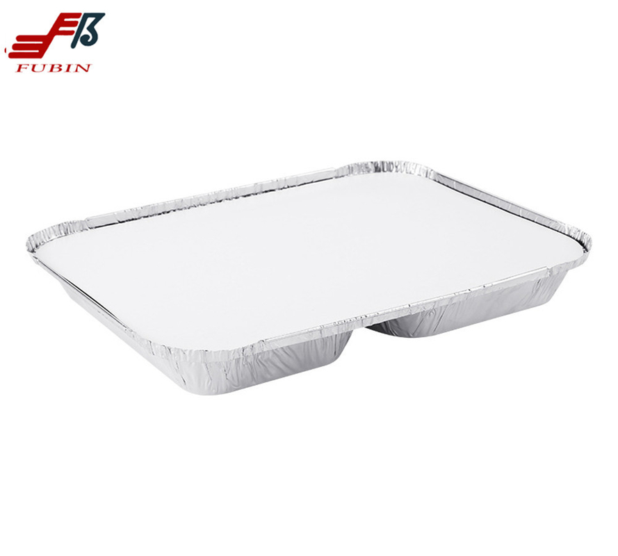 2 Compartments Aluminum Foil Lunch Box Take Away Multi Size